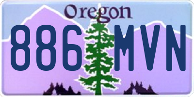 OR license plate 886MVN
