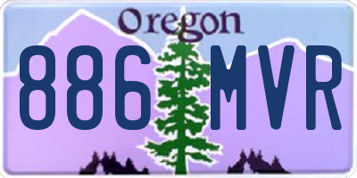 OR license plate 886MVR