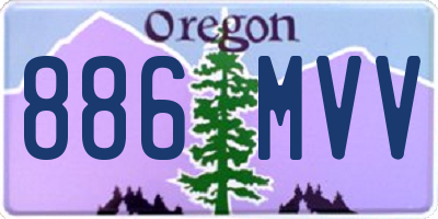 OR license plate 886MVV