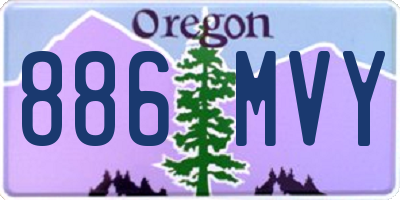 OR license plate 886MVY