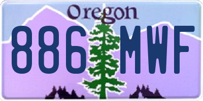 OR license plate 886MWF