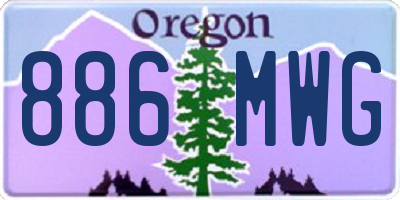 OR license plate 886MWG