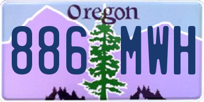 OR license plate 886MWH