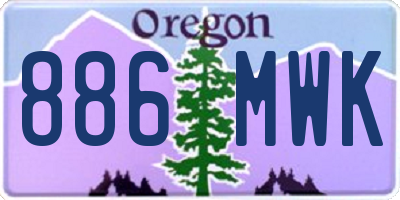 OR license plate 886MWK