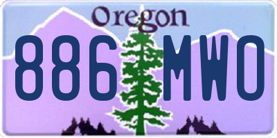 OR license plate 886MWO