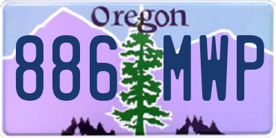 OR license plate 886MWP