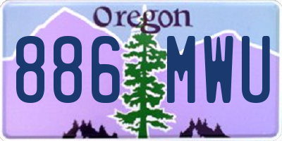OR license plate 886MWU