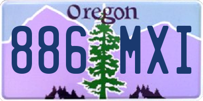 OR license plate 886MXI