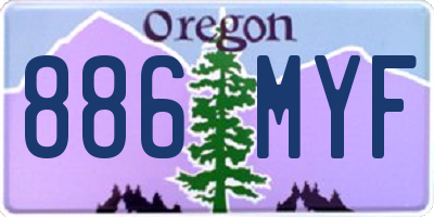 OR license plate 886MYF