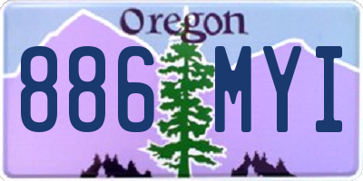 OR license plate 886MYI