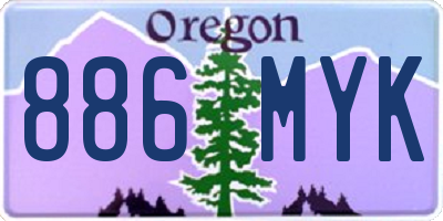 OR license plate 886MYK