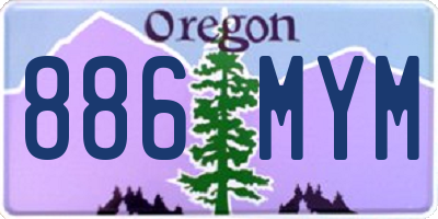 OR license plate 886MYM