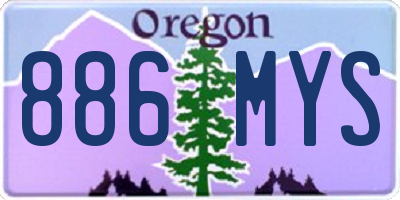 OR license plate 886MYS