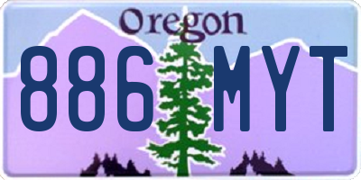 OR license plate 886MYT