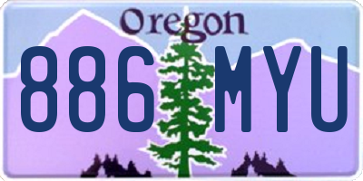OR license plate 886MYU