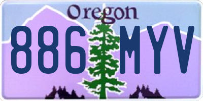 OR license plate 886MYV