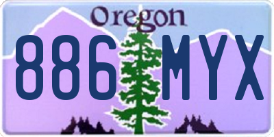OR license plate 886MYX