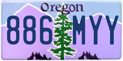 OR license plate 886MYY