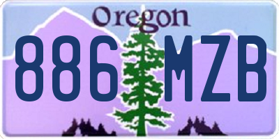OR license plate 886MZB