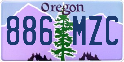 OR license plate 886MZC