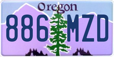 OR license plate 886MZD