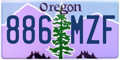 OR license plate 886MZF