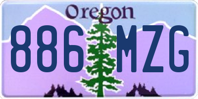 OR license plate 886MZG