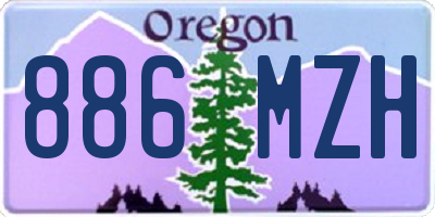 OR license plate 886MZH