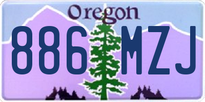 OR license plate 886MZJ