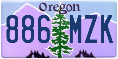 OR license plate 886MZK