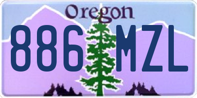OR license plate 886MZL