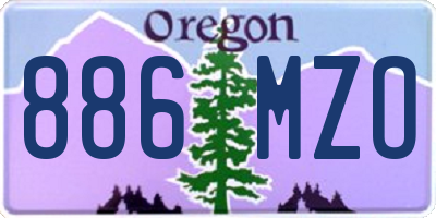 OR license plate 886MZO