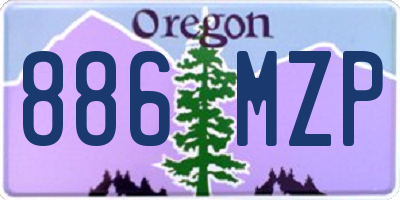 OR license plate 886MZP