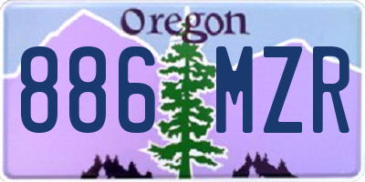 OR license plate 886MZR