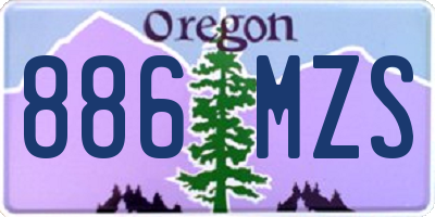 OR license plate 886MZS