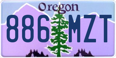 OR license plate 886MZT