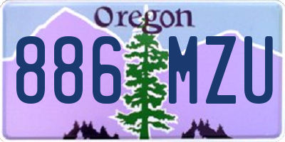 OR license plate 886MZU