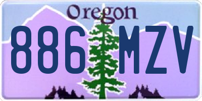 OR license plate 886MZV