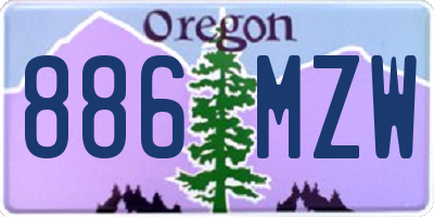 OR license plate 886MZW