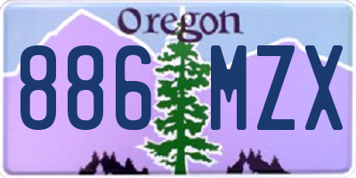OR license plate 886MZX