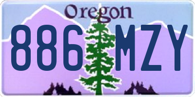 OR license plate 886MZY