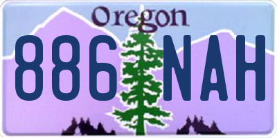 OR license plate 886NAH