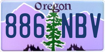 OR license plate 886NBV
