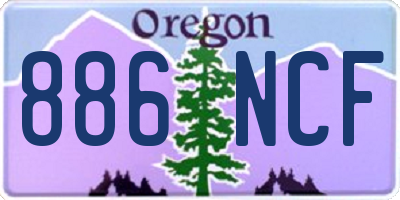 OR license plate 886NCF