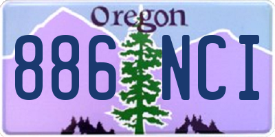 OR license plate 886NCI