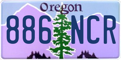 OR license plate 886NCR