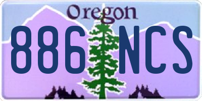 OR license plate 886NCS