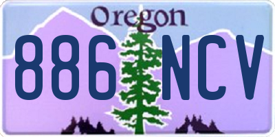 OR license plate 886NCV