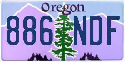 OR license plate 886NDF
