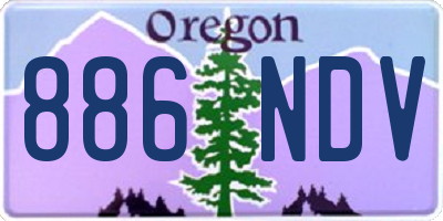 OR license plate 886NDV